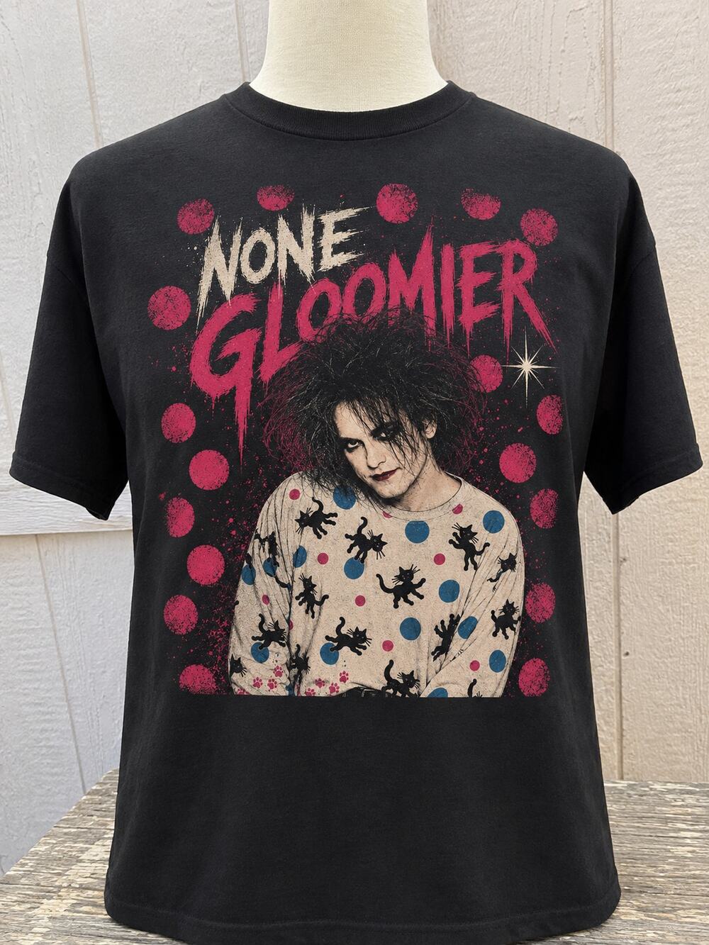 None Gloomier Black T-Shirt Official Mash Up the cure robert smith